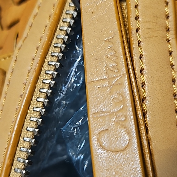 (Sold)Authentic Cole Haan leather woven  hotdog bag - Picture 9 of 11